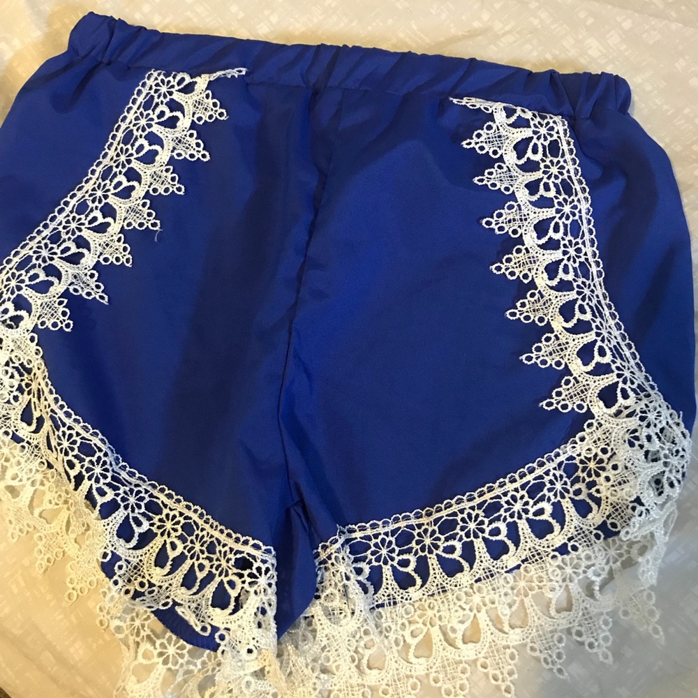 Lace trimmed shorts